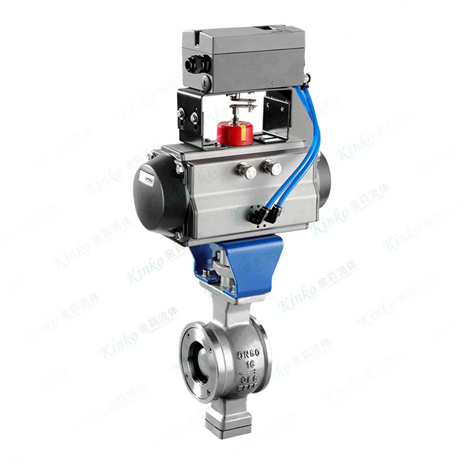 Pneumatic clamping V-type ball valve