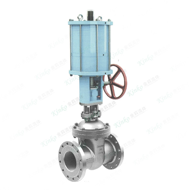Pneumatic flange connection gate valve
