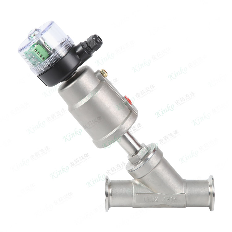 All-stainless steel pneumatic quick-loading angle seat valve with signal feedback